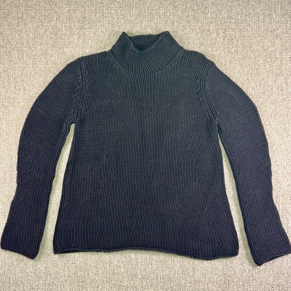 GAP Women's Black Rib Knit Mock Neck Sweater Size‎ L Cotton Acrylic Warm Winter